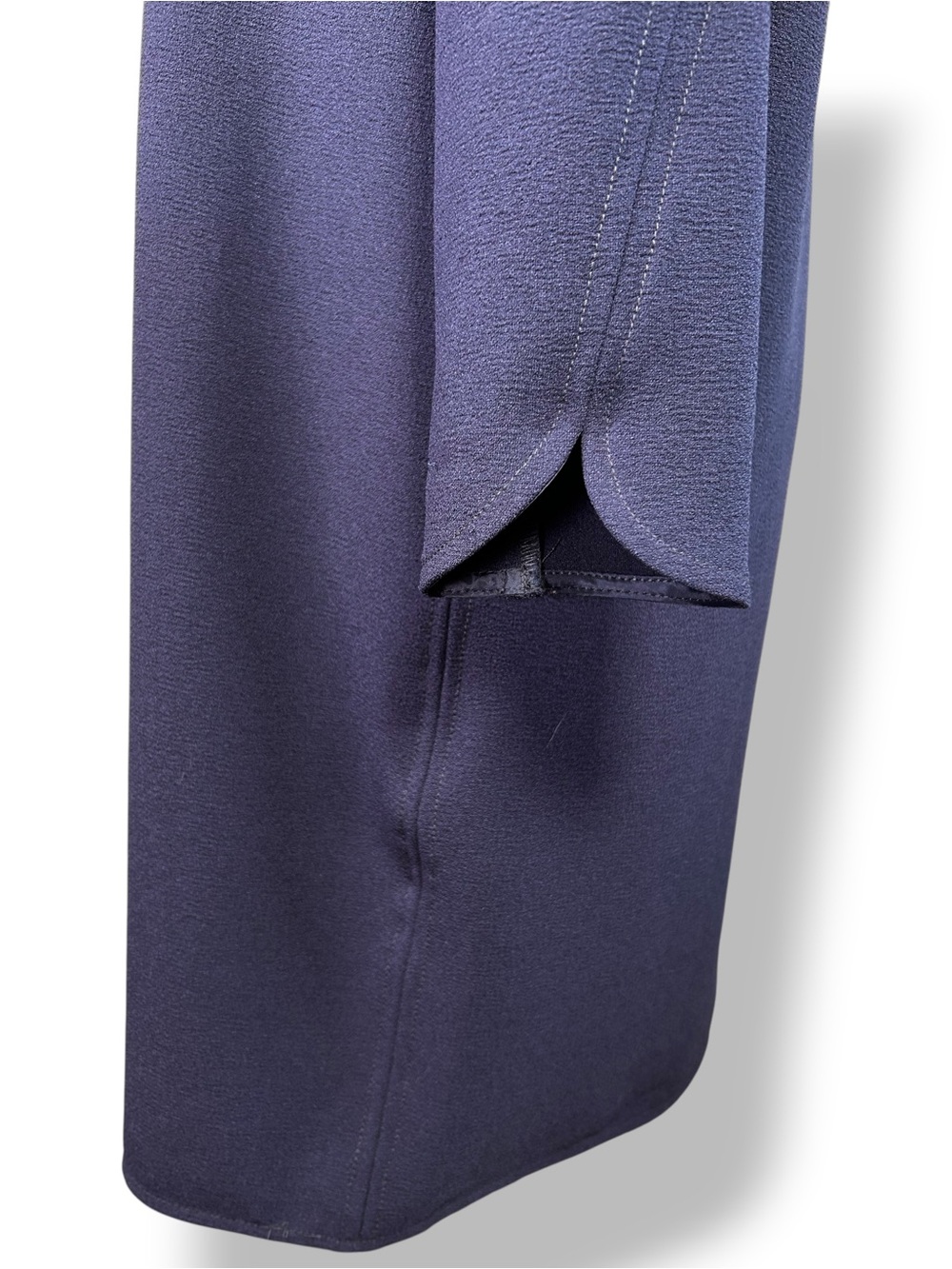 4/$20 Moon Navy Open Back Shift Dress 3/4 Sleeve Crepe Mini Dress Medium - Picture 5 of 6